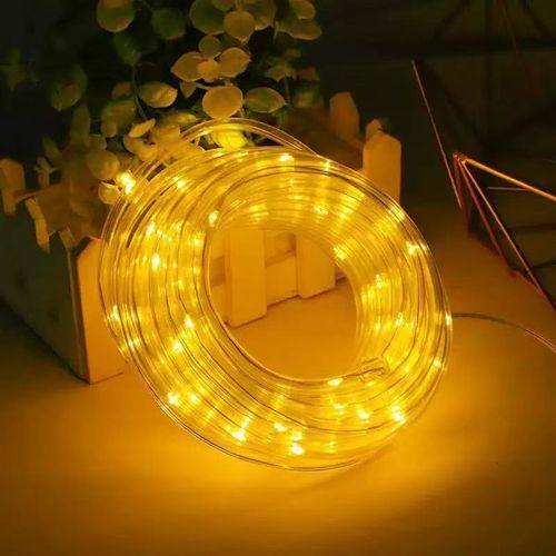Solar LED Tube String Lights, Outdoor Waterproof, Rainbow Tube, Yard Decor String Lights, Colorful LED Ambience Fairy Lights