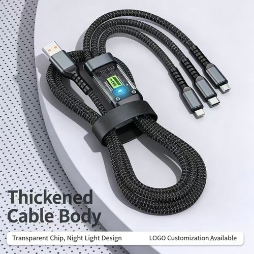 3-in-1 Multi Charging Cable, 20 Pieces Minimum Order, USB Charger Cord for Lightning Type C Micro USB Phones