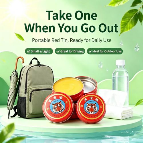 Classic Cooling Balm, Portable Red Tin Menthol Balm for Mosquito Bite Relief, Headache & Dizziness, Price marked for 50 pieces