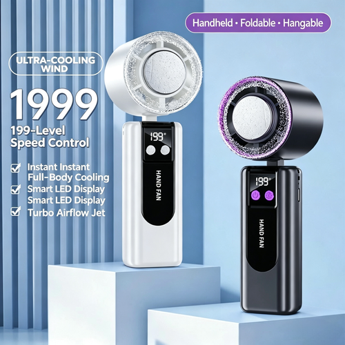 Semiconductor Ice‑Cooling Foldable Handheld Fan | Beat The Heat Instantly