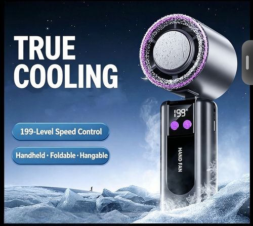 Semiconductor Ice‑Cooling Foldable Handheld Fan | Beat The Heat Instantly
