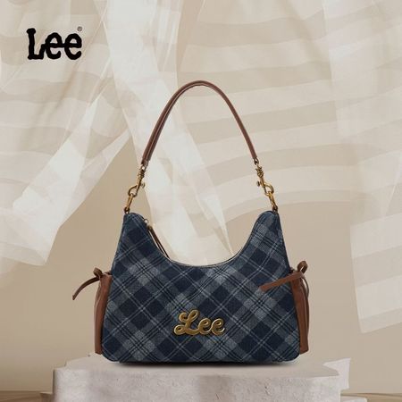 Lee新款官方托特格子時尚雲吞包大容量女生腋下單肩手提通勤禮物.