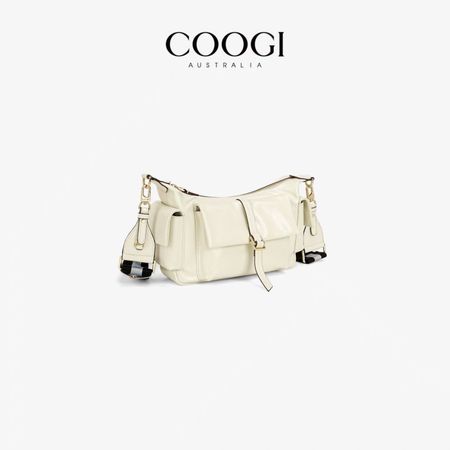 COOGI品牌包包女士新款學生輕奢高級感斜挎包真皮腋下單肩機車包