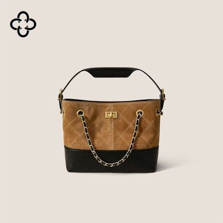 CASSILE卡思樂牛皮菱格鏈條包2025新款女包小香風手提腋下斜挎包