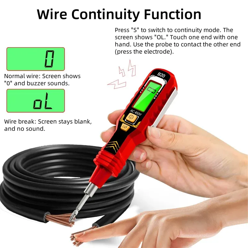 ⏰Non-Contact Voltage Tester with LCD Display