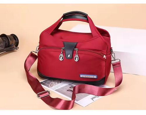 👜🔥 2025 Large-Capacity Nylon Shoulder Crossbody Bag – Lightweight, Waterproof & Stylish  in Bold Red 🔥👜