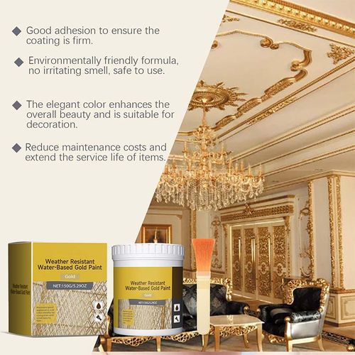 🎨🏡Water-Based Weather-Resistant Gold Paint+TWO PCS+300g