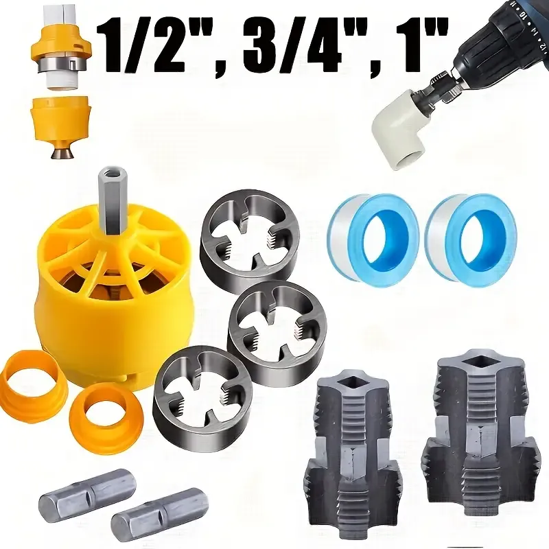 12pcs Steel Pipe Threading Tool Set