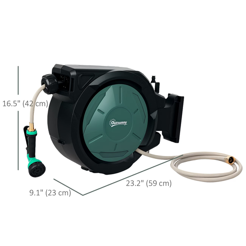 🔥 Retractable Garden Hose Reel – 100FT Auto-Rewind Water Hose with 9-Function Nozzle