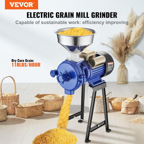 Electric Grain Mill Grinder 3000W Spice GrindersCommercial Corn Mill with FunnelThickness Adjustable Powder MachineHeavy Duty Feed Flour Cereal Mill Wheat GrindersDry Grinder