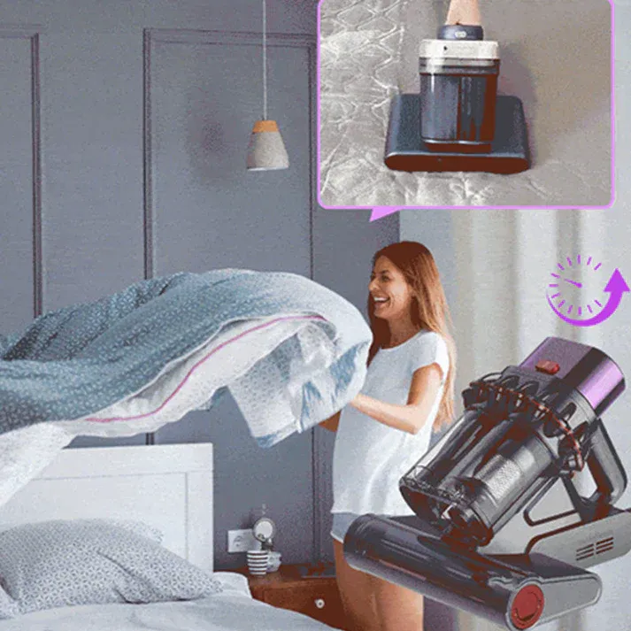 Powerful 14kPa Dual-Cup UV Bed Vacuum Cleaner
