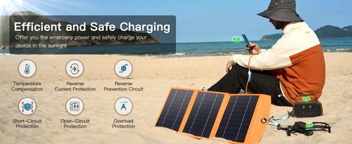 Portable Solar Panel with USB Charging（Without power bank）