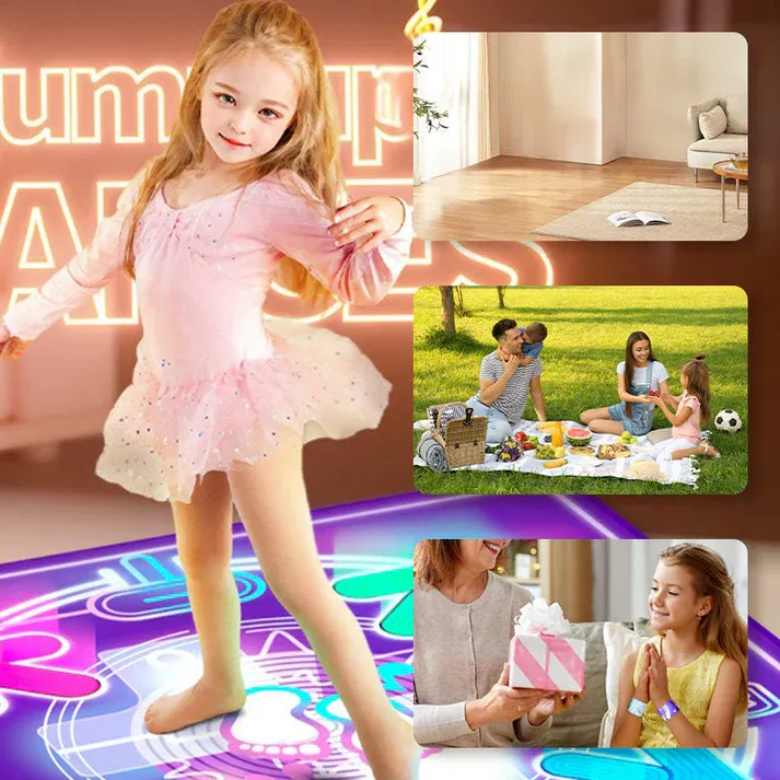 Bluetooth Music & Light Interactive Dance Mat - LED Color Changing with 3 Modes for Kids & Family Parties 🎵🌈
