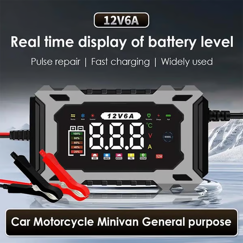 ⚡ Automatic Battery Charger & Maintainer – Keep Your Car Ready Anytime