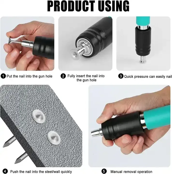 Manual Steel Nail Gun Adjustable Silence Wall Fastener