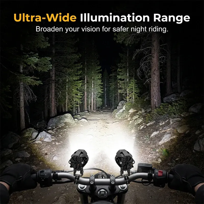 🔥 Dual Color LED Motorcycle Light – Bright Night Riding Safety Lamp 🏍️