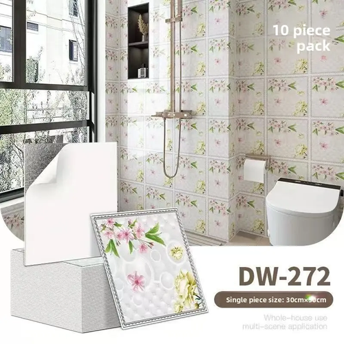 One set covers 9 square meters-3D self-adhesive wall tiles, peel-and-stick tile stickers, 30×30 cm,100PCS  2 mm thick waterproof and oil-proof