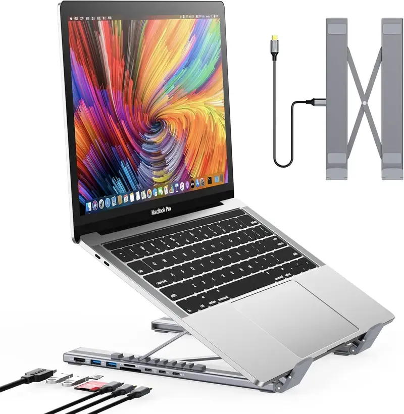 Mukiya 8 in 1 USB C Laptop Docking Station Stand with 4K HDMI