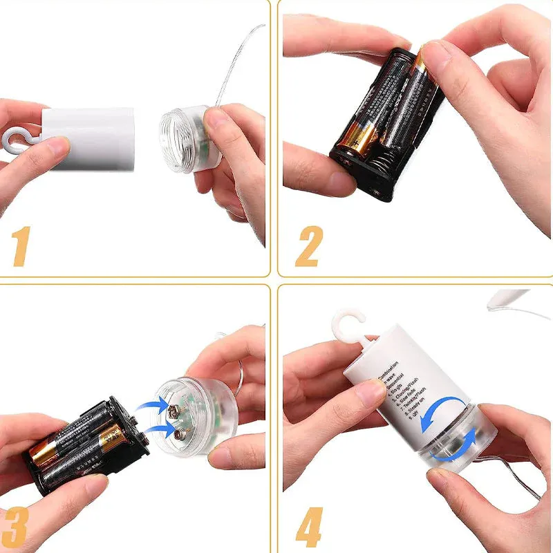 5pcs Solar Powered Hanging Fireworks Lights