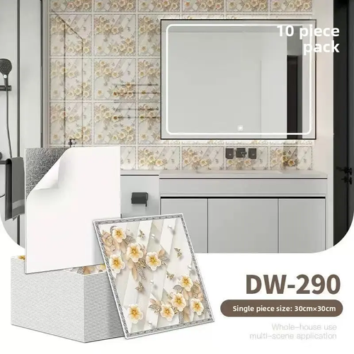 One set covers 9 square meters-3D self-adhesive wall tiles, peel-and-stick tile stickers, 30×30 cm,100PCS  2 mm thick waterproof and oil-proof