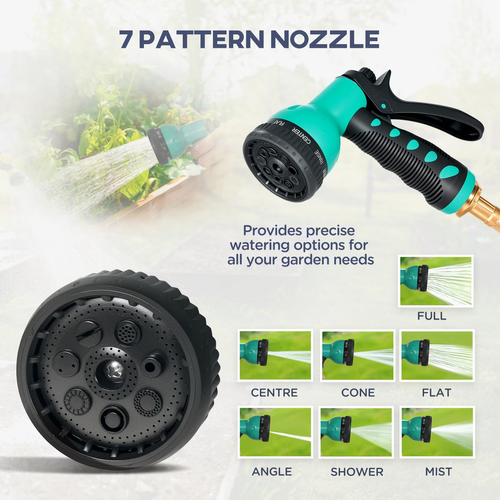 🔥 Retractable Garden Hose Reel – 100FT Auto-Rewind Water Hose with 9-Function Nozzle