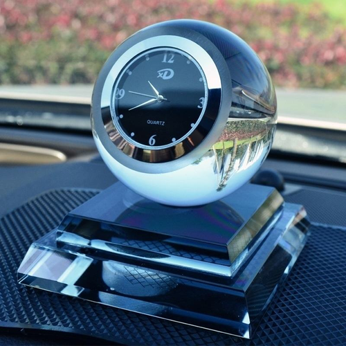 Crystal Ball Clock Car Interior Decoration Crystal Ball Clock Car Votive Perfume Holder