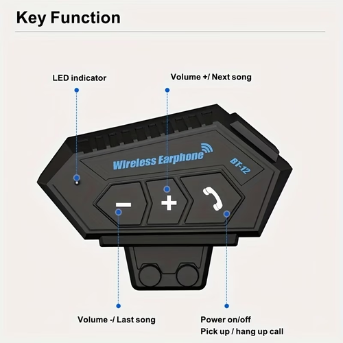 Wireless Motorcycle Helmet Earphone Headset