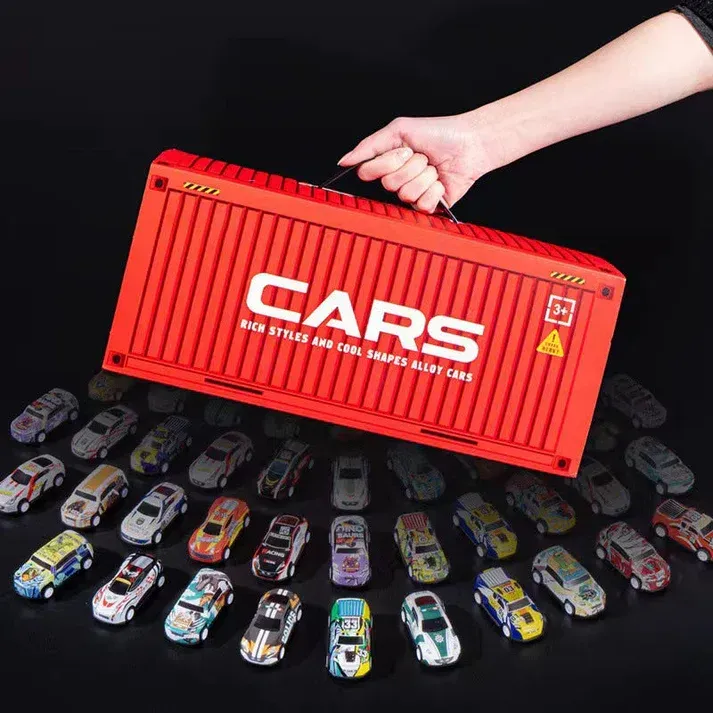 🎁48 Alloy Pullback Cars with Built-in Garage Set