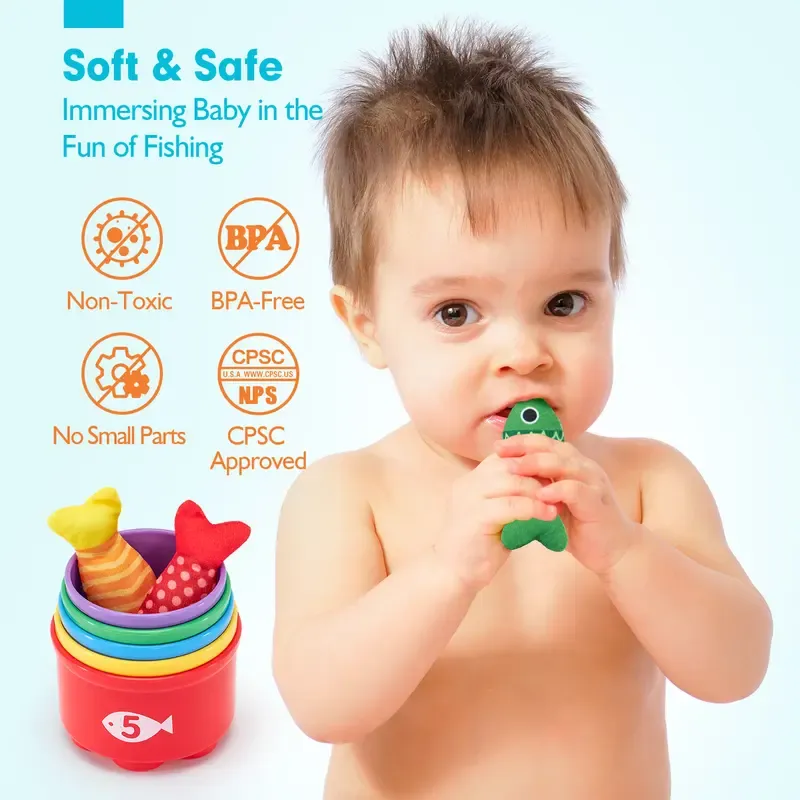 A fishing set for toddlers, that helps with number counting and color sorting