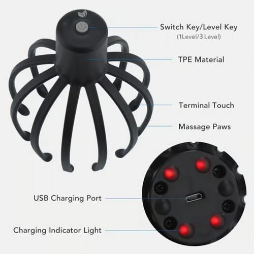 Electric Scalp Massager with 3 Modes, 360 Degree Head Massager