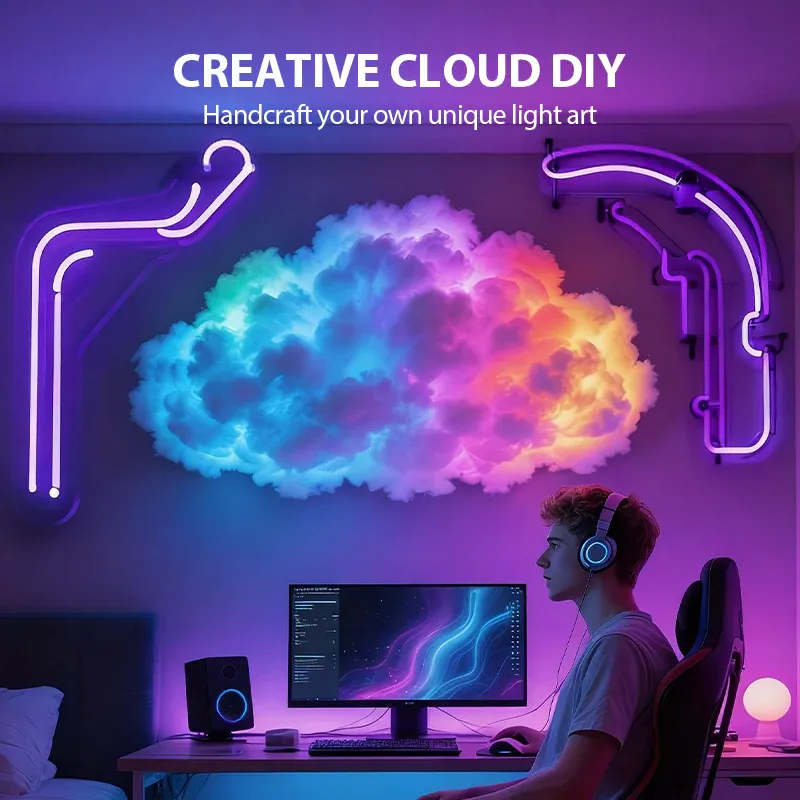 DIY USB-Powered Thundercloud LED Light Decor🌈☁️