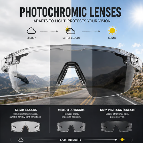 ☀️ Photochromic Polarized Safety Glasses – 🥇Impact Resistant Outdoor Sports & Work Eyewear