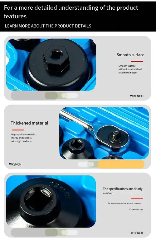Oil filter wrench set (10-piece kit)
