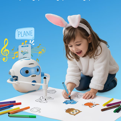 Rechargeable Four in Interactive Educational Robot Drawing Machine