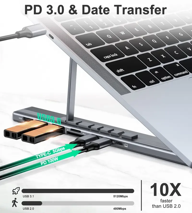 Mukiya 8 in 1 USB C Laptop Docking Station Stand with 4K HDMI