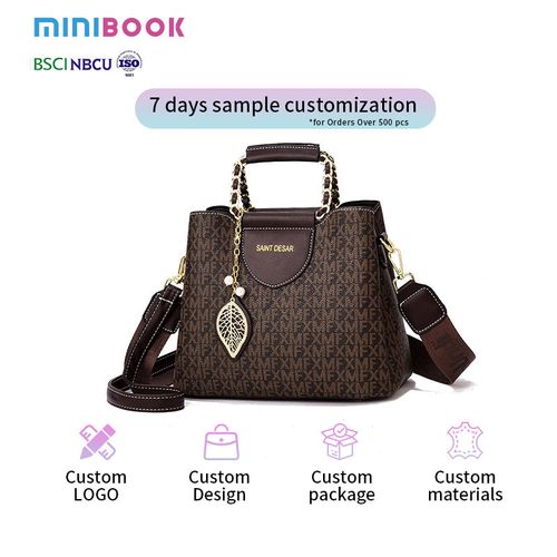 Luxury Durable Waterproof Foldable PU Leather Zipper Closure Women's Shoulder Bag