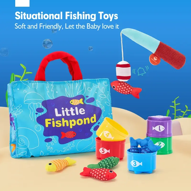 A fishing set for toddlers, that helps with number counting and color sorting