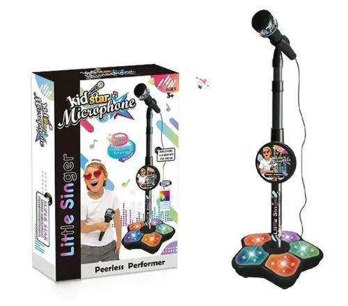 Karaoke Machine Toy with Lights Kids Microphone with Stand, Karaoke Song Instrument Toy, Educational Training Toy