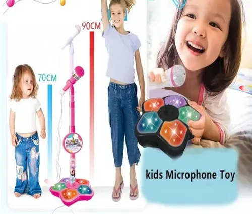 Karaoke Machine Toy with Lights Kids Microphone with Stand, Karaoke Song Instrument Toy, Educational Training Toy