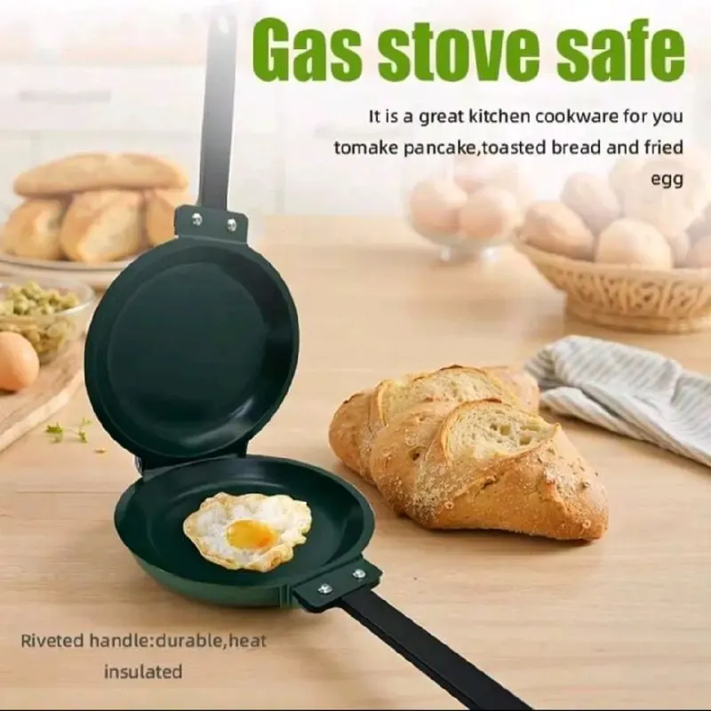 🍳🔥 DOUBLE-SIDED NON-STICK FRYING PAN – EASY FLIP & PERFECT COOKING! 🔥🍳