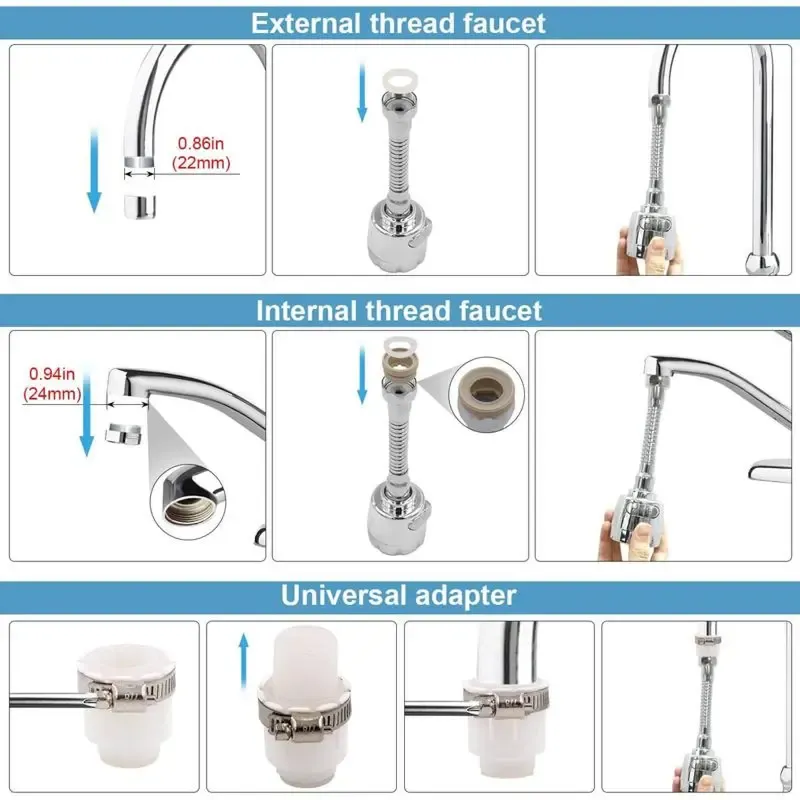 Upgraded 360° Rotatable Faucet Sprayer Head