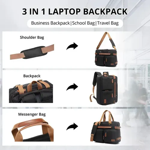 3-in-1 crossbody bag, single shoulder bag, notebook backpack