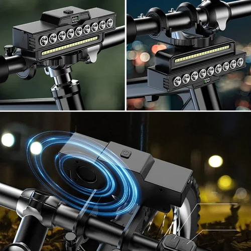 🚴🔥 30-LED RECHARGEABLE BICYCLE HEADLIGHT WITH HORN