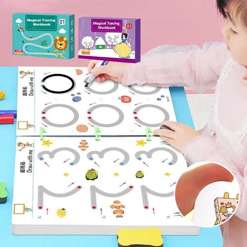 Magical Sank Pen Control Training Book Children Preschool Pen Control Magical Tracing Workbook