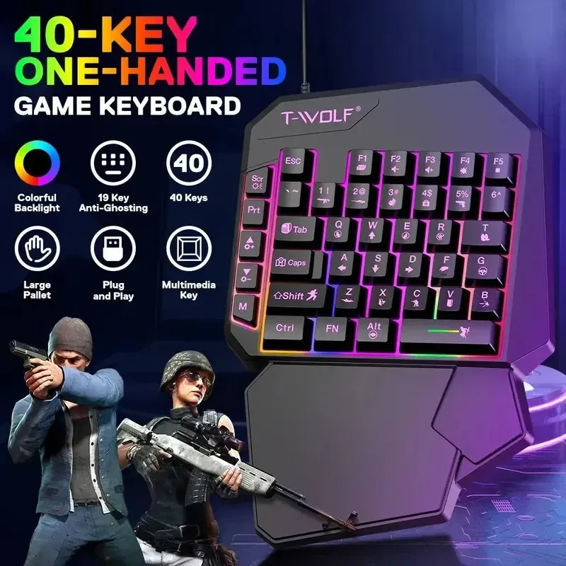 5-in-1 RGB Gaming Keyboard & Mouse Combo with Controller