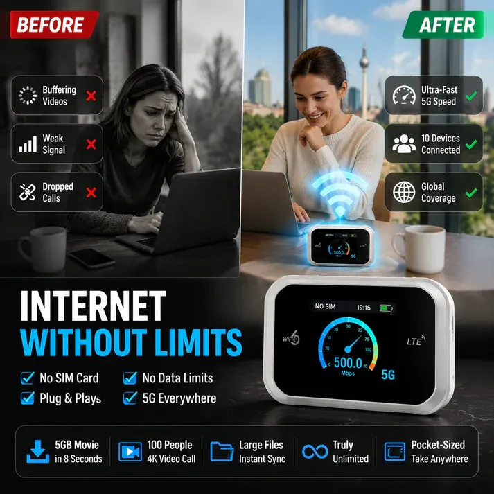 📶Mobile hotspot with full Wi-Fi coverage✨SIM card not included