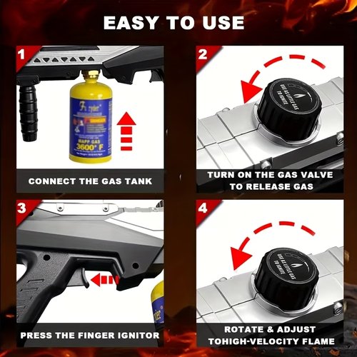 🔥 Powerful Propane Torch Gun – Adjustable Flame Blow Torch for BBQ, Campfire & Weeding