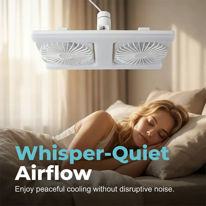 2-in-1 LED Ceiling Fan Light – Dual Cooling, Ultra Bright, Tool-Free Install 🌀