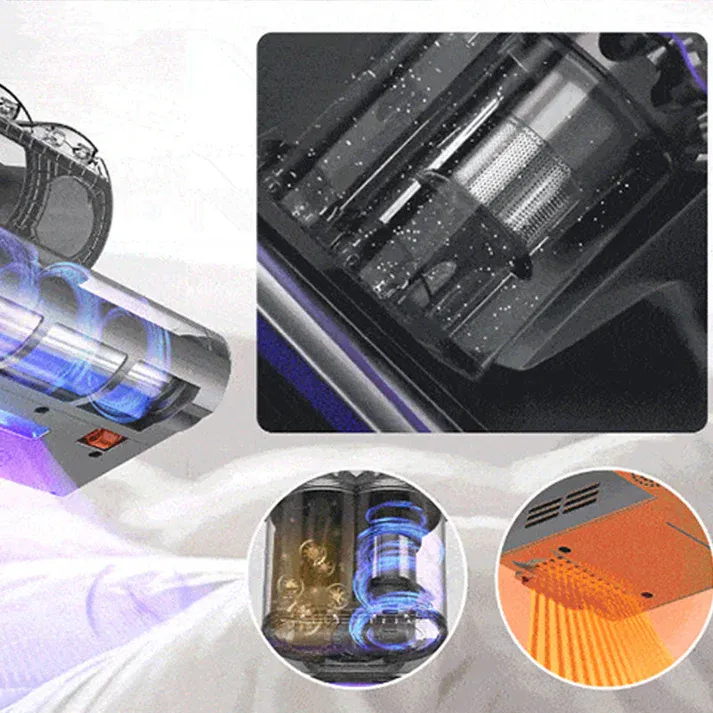 Powerful 14kPa Dual-Cup UV Bed Vacuum Cleaner