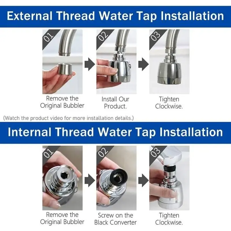 Upgraded 360° Rotatable Faucet Sprayer Head